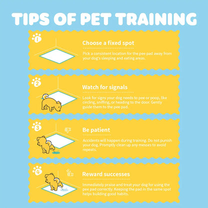 Powools Super Absorbent Puppy Pee Mats and Dog Potty Training Pads with Leak-Proof Polymer Layer for Quick Drying and Floor Protection