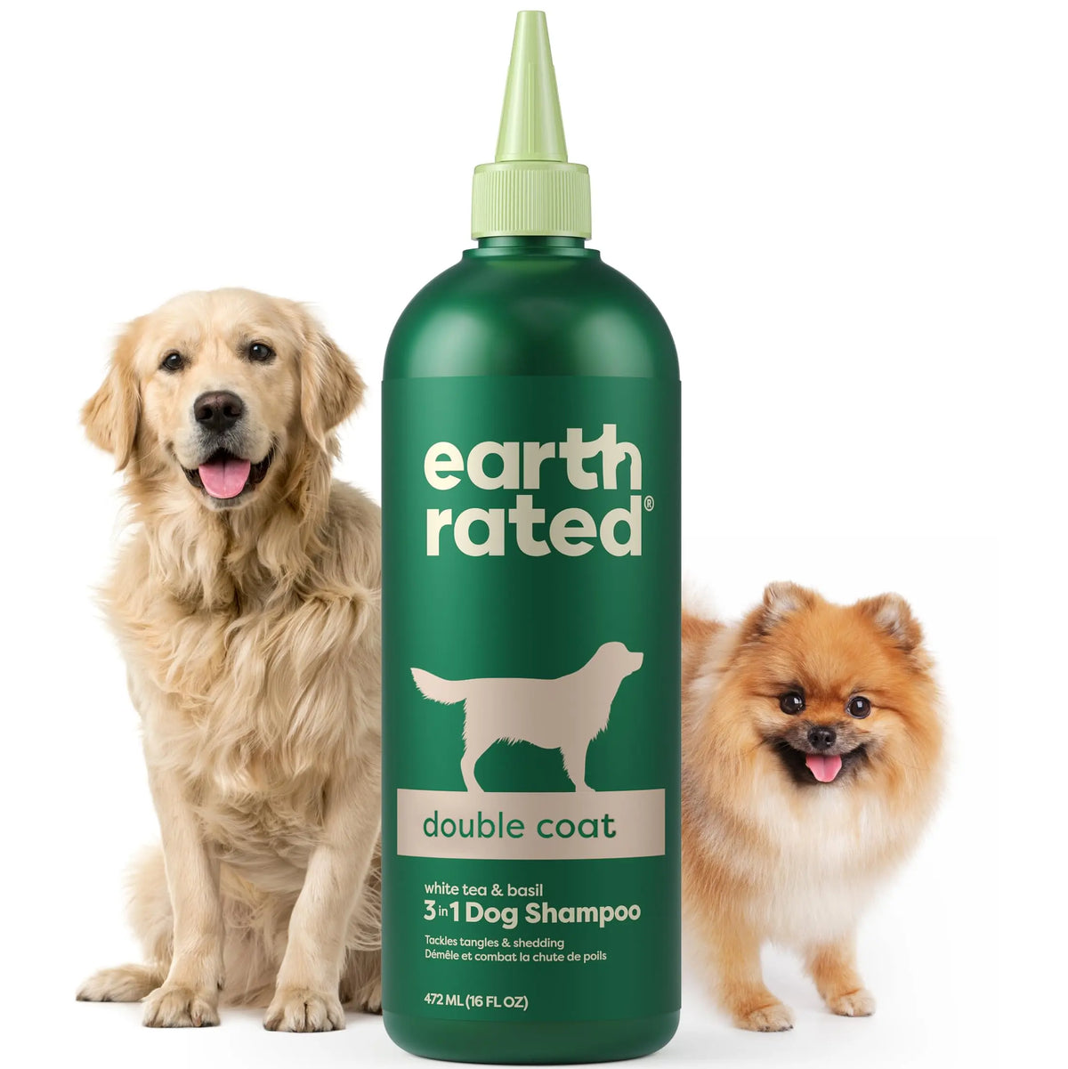 Earth Rated | 3-In-1 Curly & Wavy Coated Dog & Puppy Shampoo, Conditioner & Deodorizer - 16 Oz - Formulated to Tackle Tangles & Restore Curls