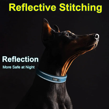 Fida Heavy-Duty Dog Collar - Ultra-Comfortable Neoprene Padded, Adjustable Reflective Nylon with Durable Metal Buckle - Lightweight Walking Collar for Small to Large Dogs