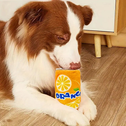 Soda Can Shaped Squeaky Toy Set for Dogs, 3 Soft Plush Chew Toys with Squeakers, Ideal for Medium and Small Breeds