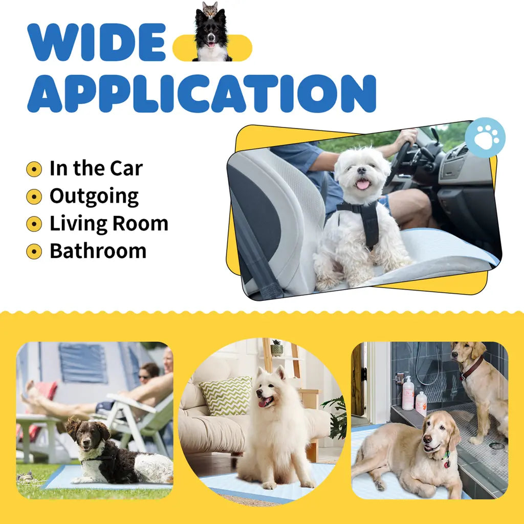 Powools Super Absorbent Puppy Pee Mats and Dog Potty Training Pads with Leak-Proof Polymer Layer for Quick Drying and Floor Protection