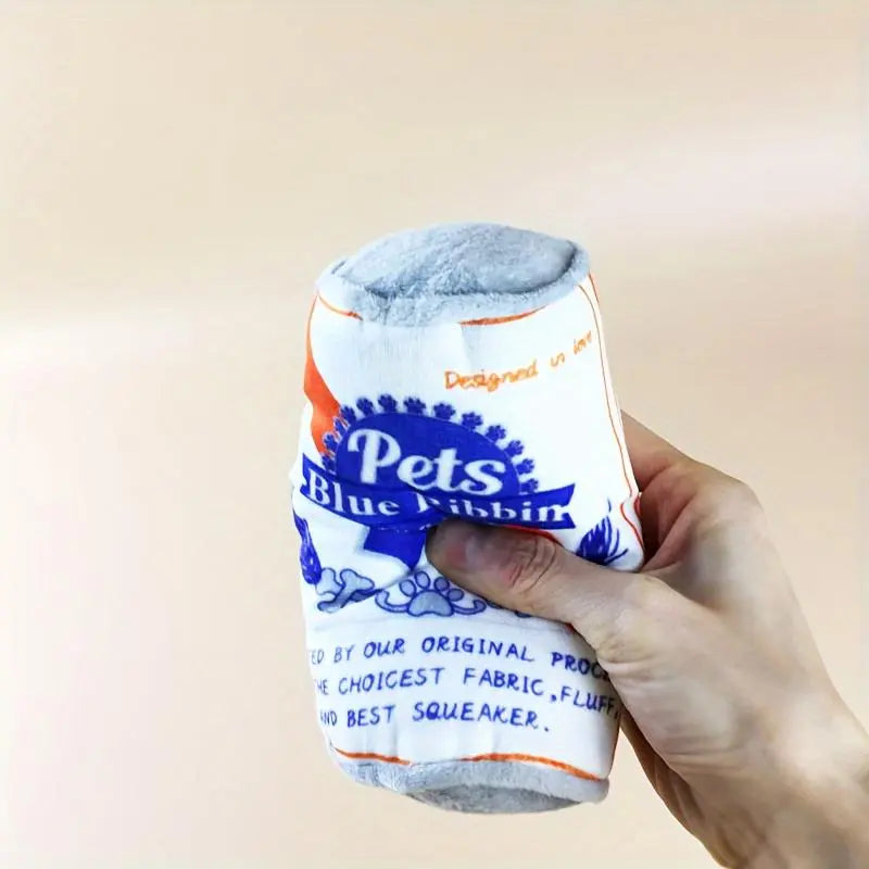 Soda Can Shaped Squeaky Toy Set for Dogs, 3 Soft Plush Chew Toys with Squeakers, Ideal for Medium and Small Breeds