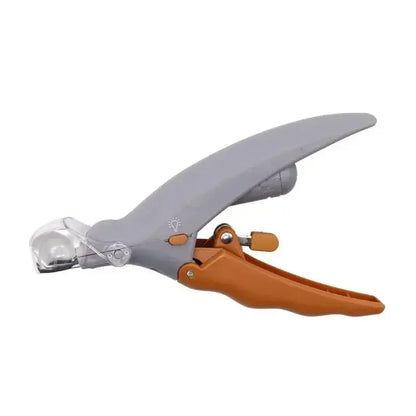 LED Pet Nail Clipper - Stainless Steel & Plastic Claw Trimmer with Built-In LED Light, ABS Handle, Half-Moon Tip, Precise Trim, Ergonomic Grooming Tool for Dogs, Rabbits, Puppy Nail Clippers, Supplies, Batteries Included, Reduces Bleeding