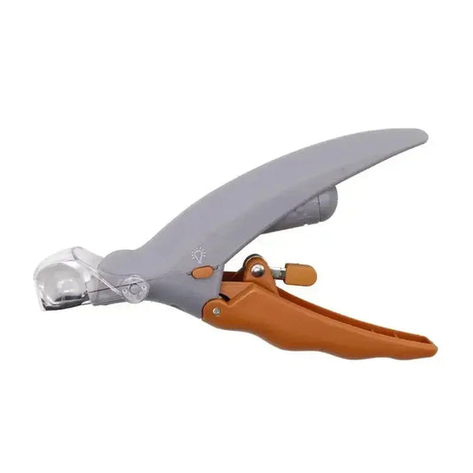 LED Pet Nail Clipper - Stainless Steel & Plastic Claw Trimmer with Built-In LED Light, ABS Handle, Half-Moon Tip, Precise Trim, Ergonomic Grooming Tool for Dogs, Rabbits, Puppy Nail Clippers, Supplies, Batteries Included, Reduces Bleeding